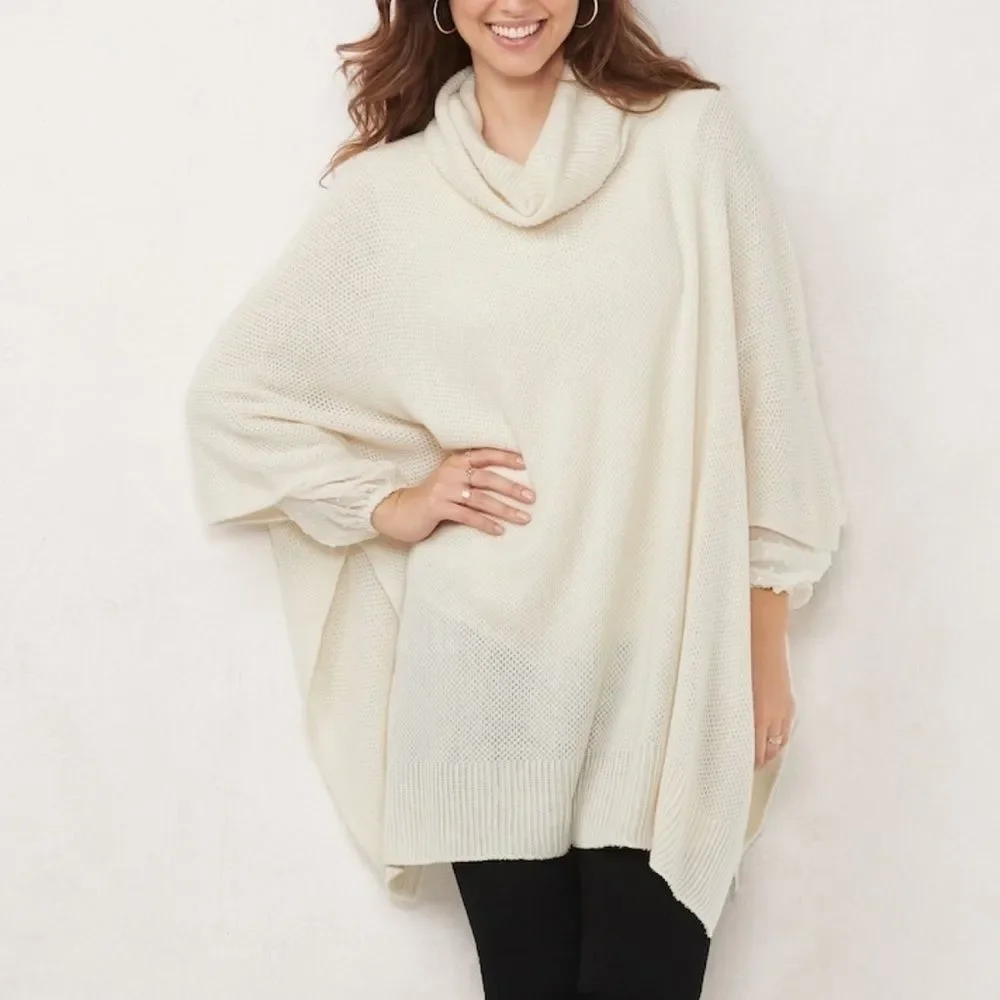 LC Lauren Conrad Box Knit Poncho. - Picture 1 of 2